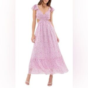 Altar'd State Pink Floral Pleated Dress